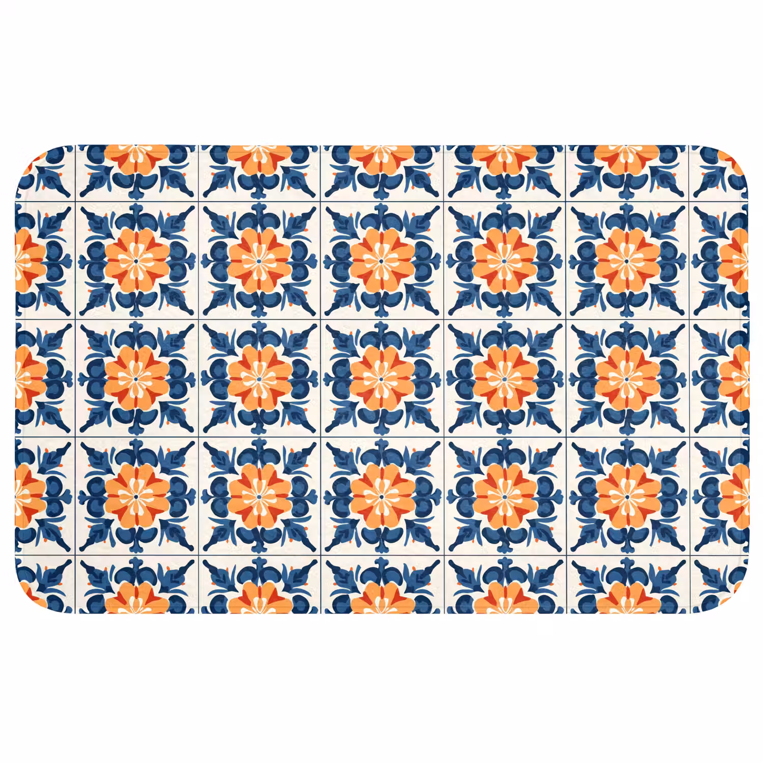 Traditioneel - Tegel - Oranje WCmat middel 1009 -3d