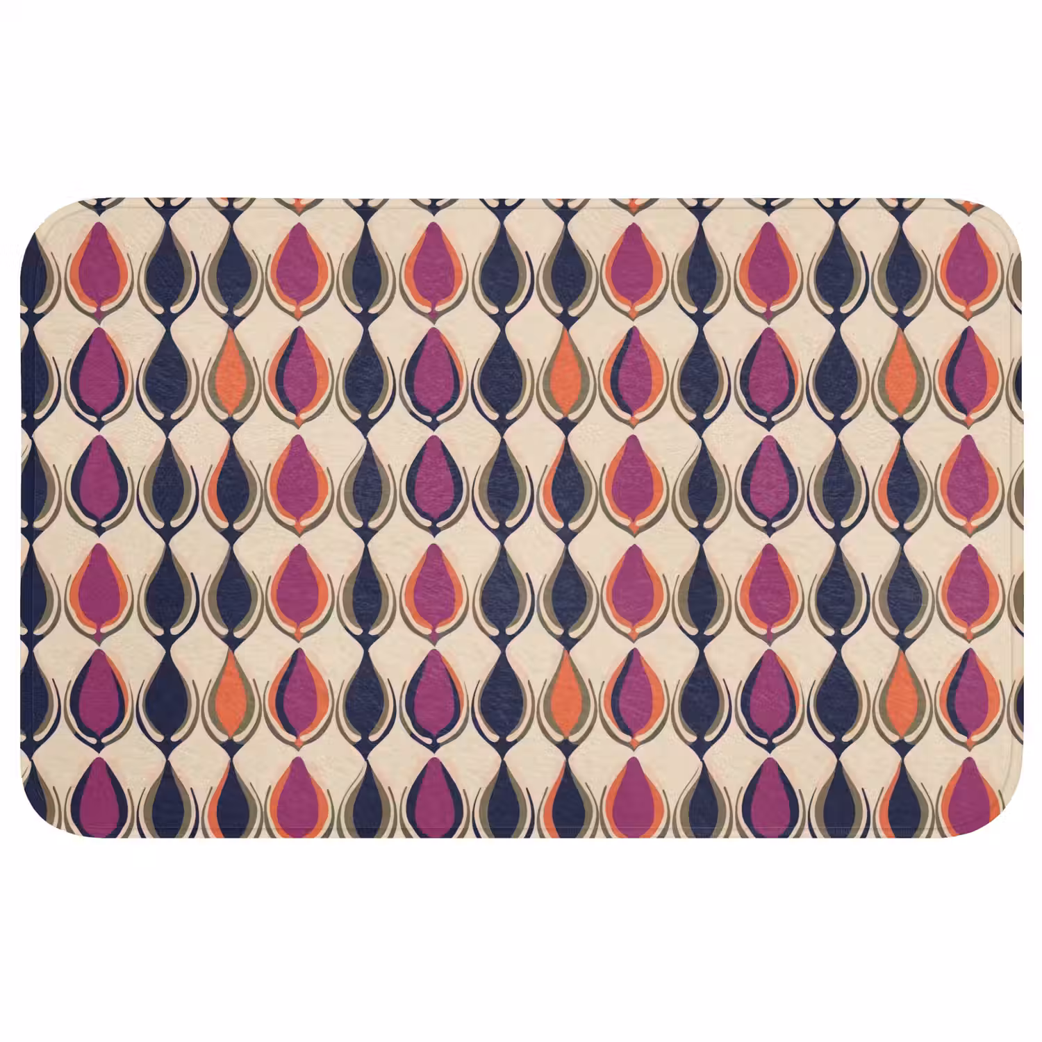 Vintage - Retro - Kleurrijk WCmat middel 1009 -3d