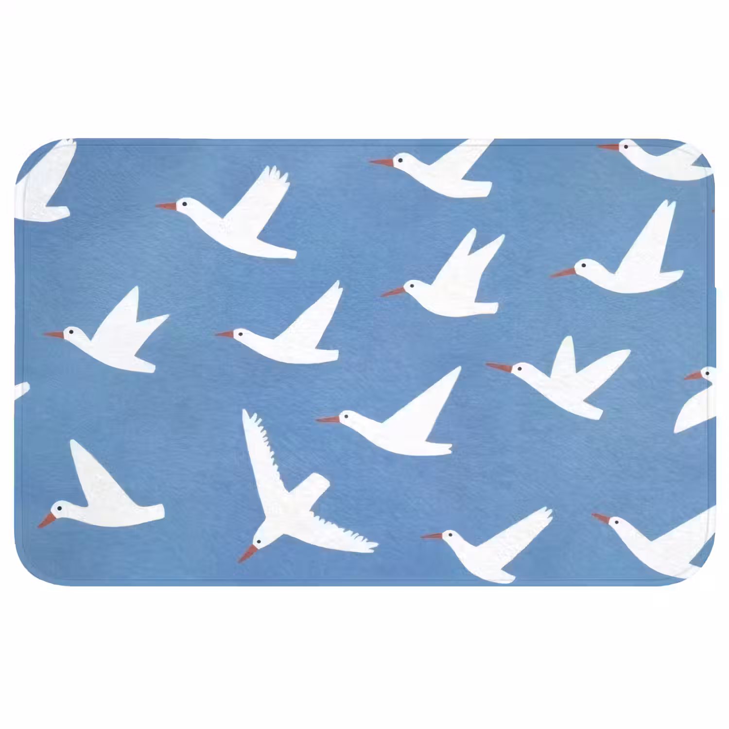 Vogels - Wit - Patroon WCmat middel -3d