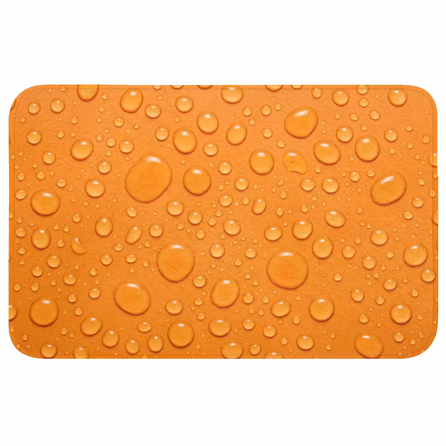 Water - Druppels - Oranje WCmat middel -3d