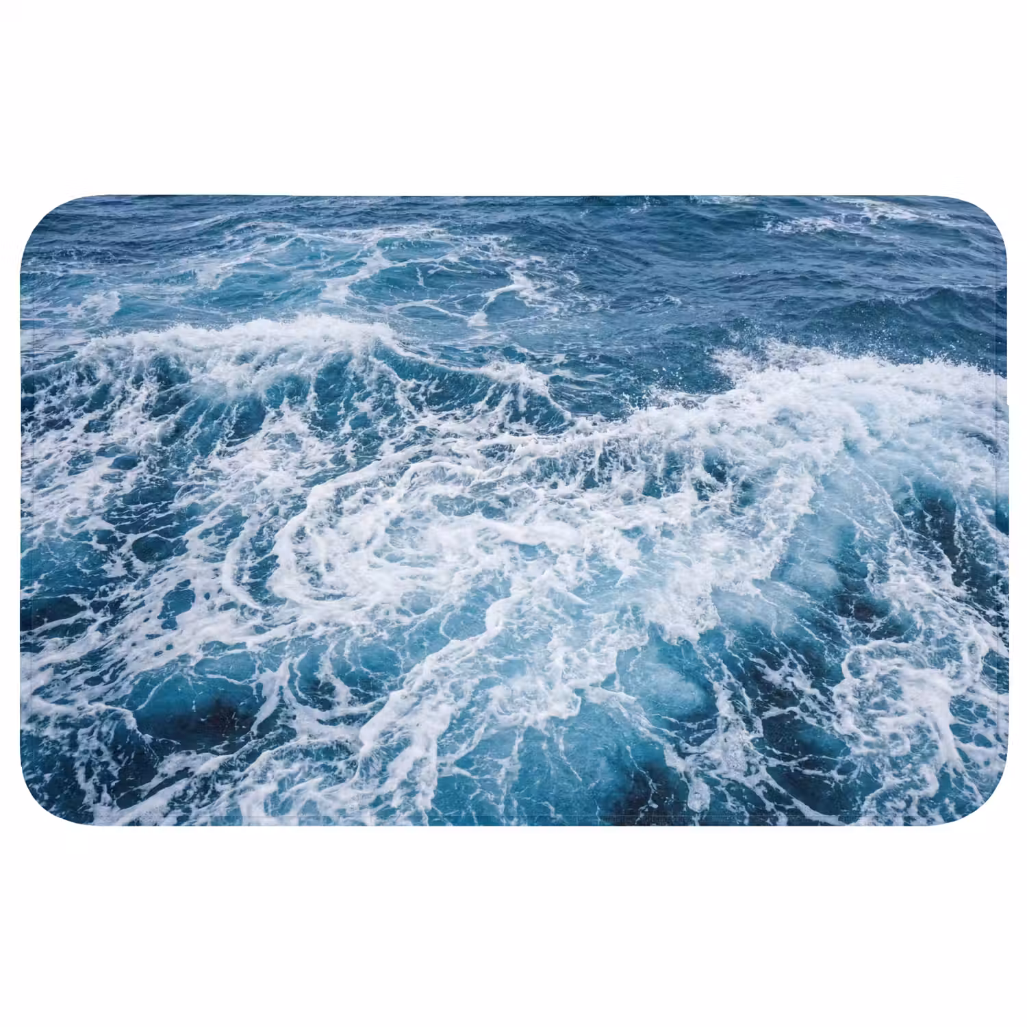 Golven - Oceaan - Blauw WCmat middel -3d