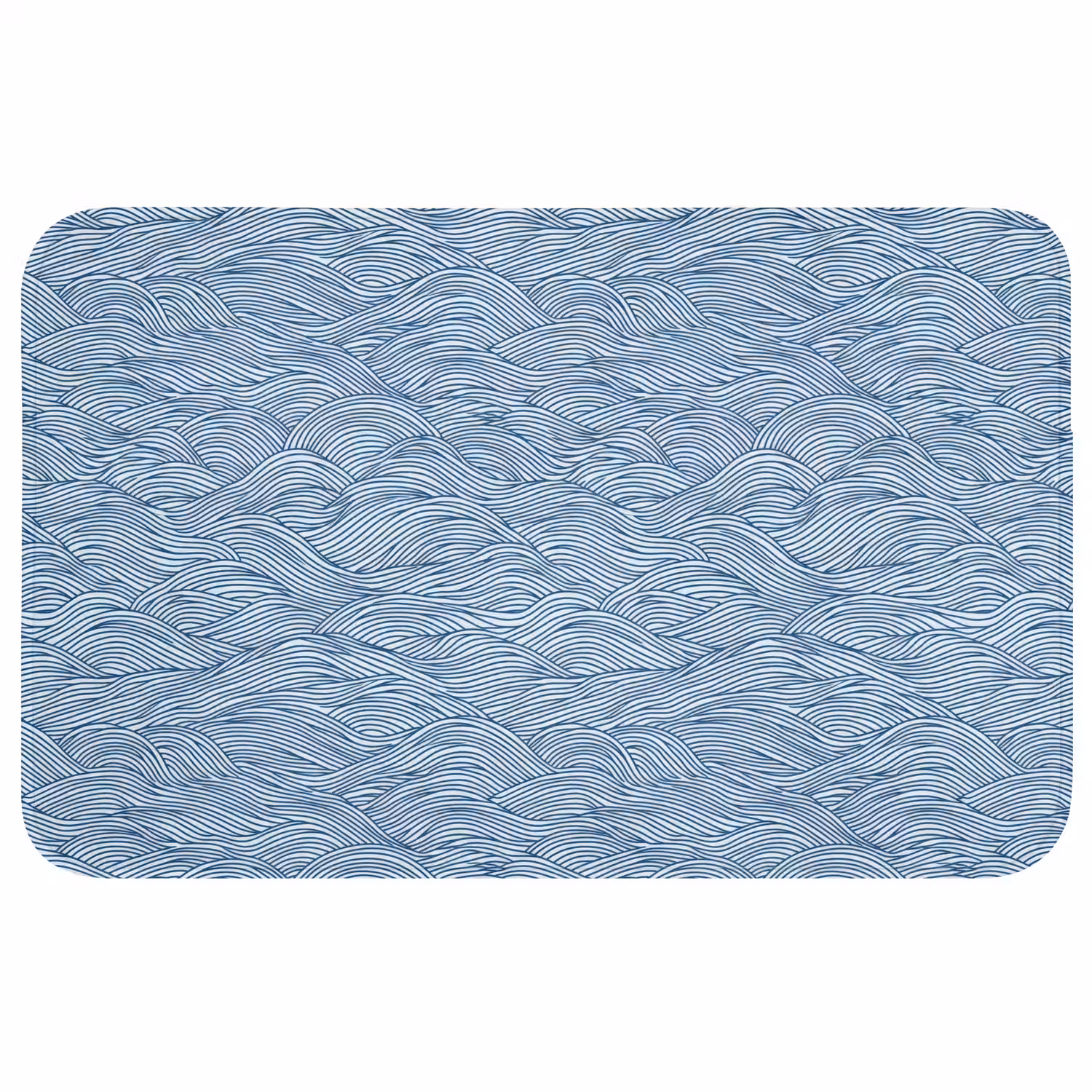 Golven - Ritmisch - Blauw WCmat middel 1009 -3d