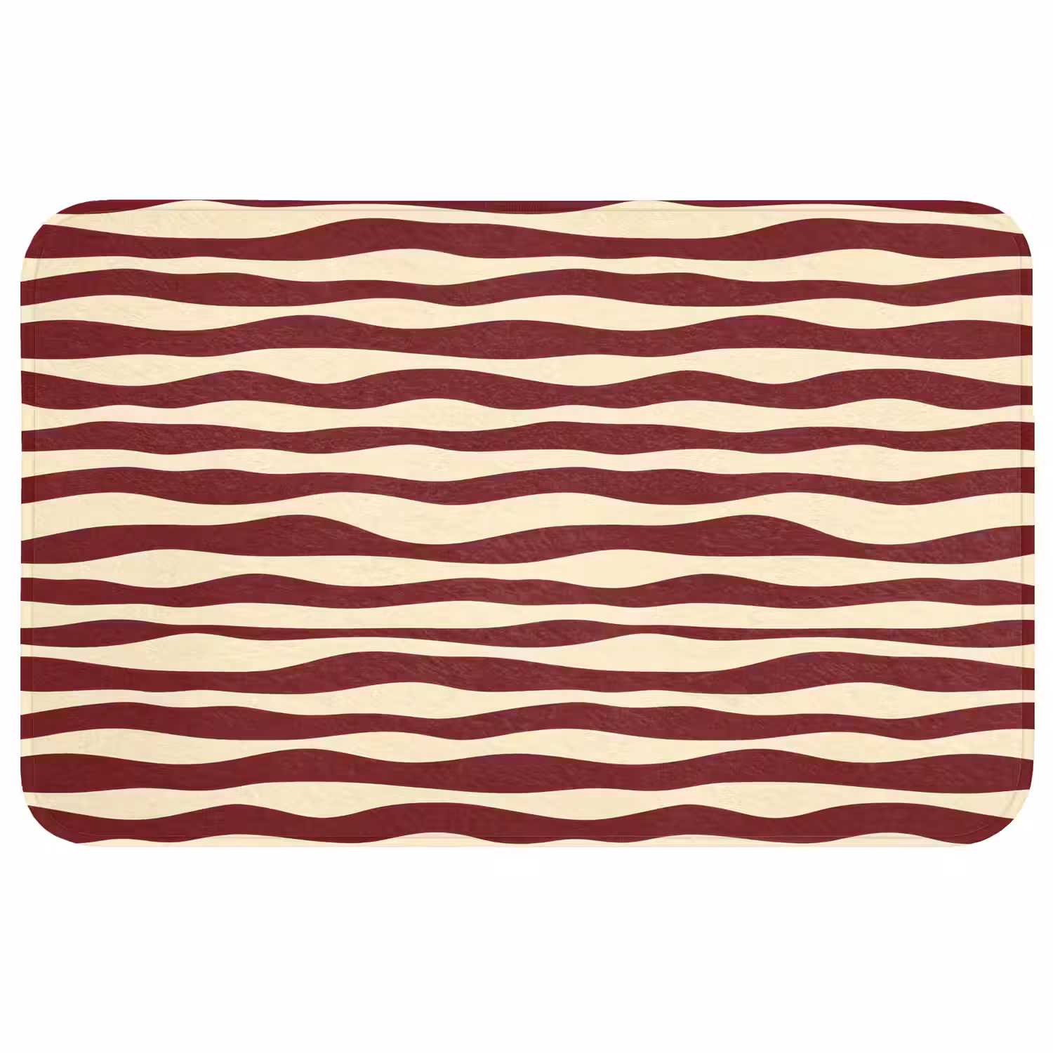 Golven - Rood - Patroon - Crème WCmat middel 1009 -3d