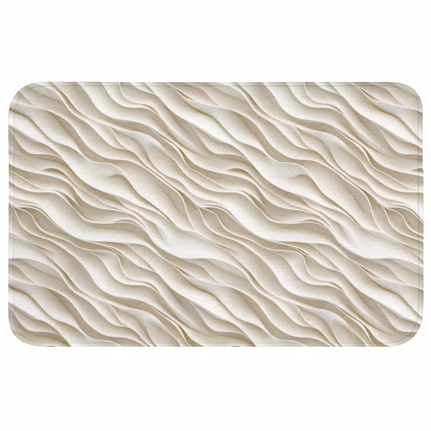 Golven - Wit - Minimalistisch WCmat middel 1009 -3d