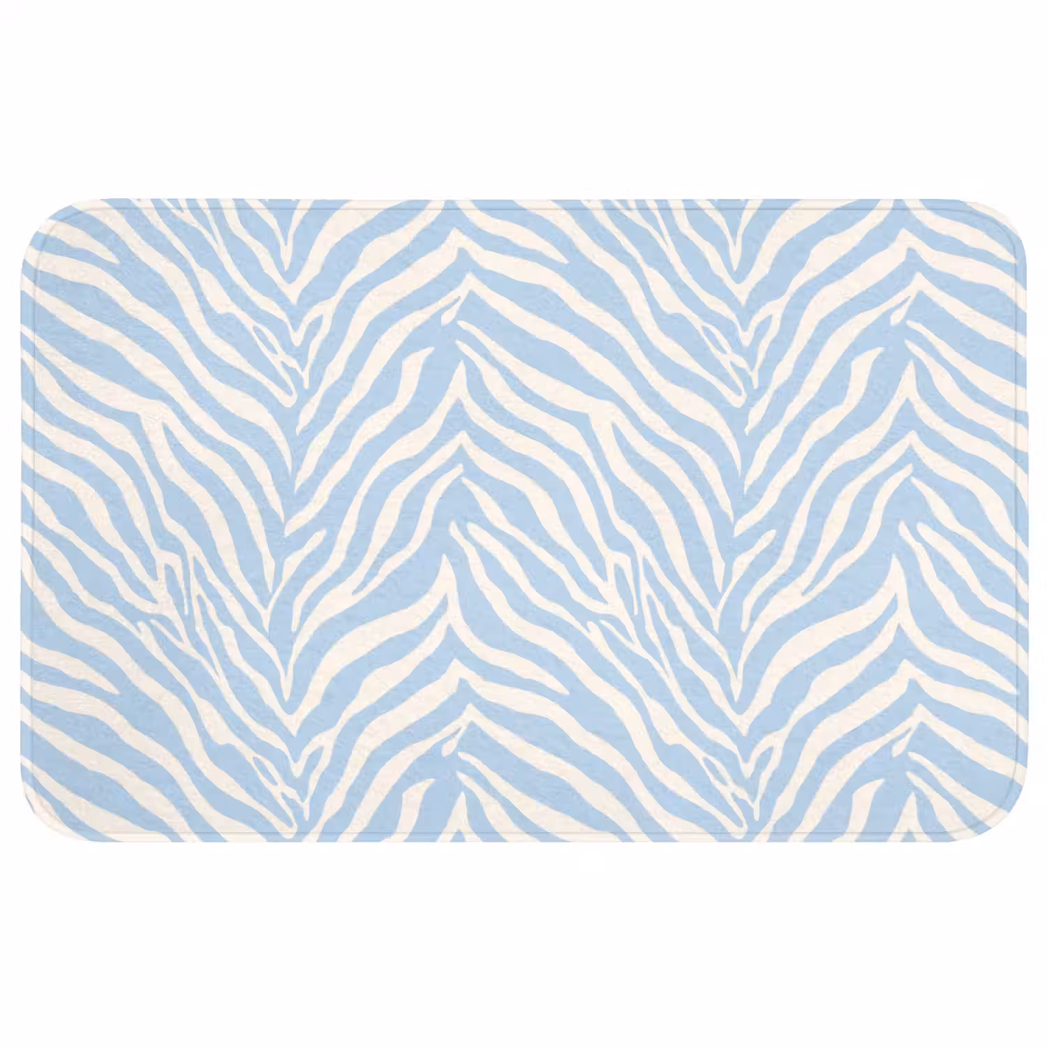 Zebra - Motief - Blauw - Wit WCmat middel 1009 -3d