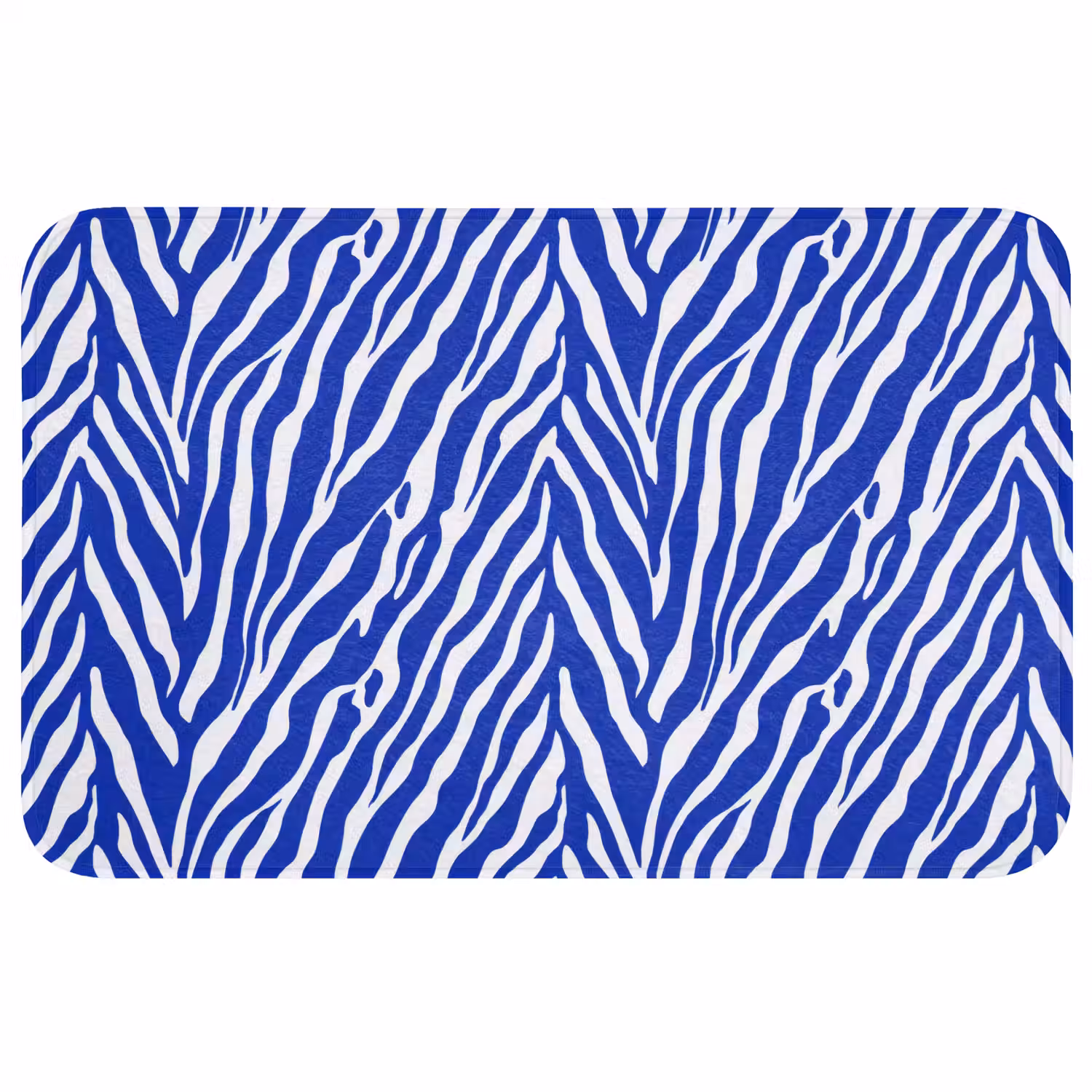 Zebra - Patroon - Kobalt - Blauw WCmat middel 1009 -3d