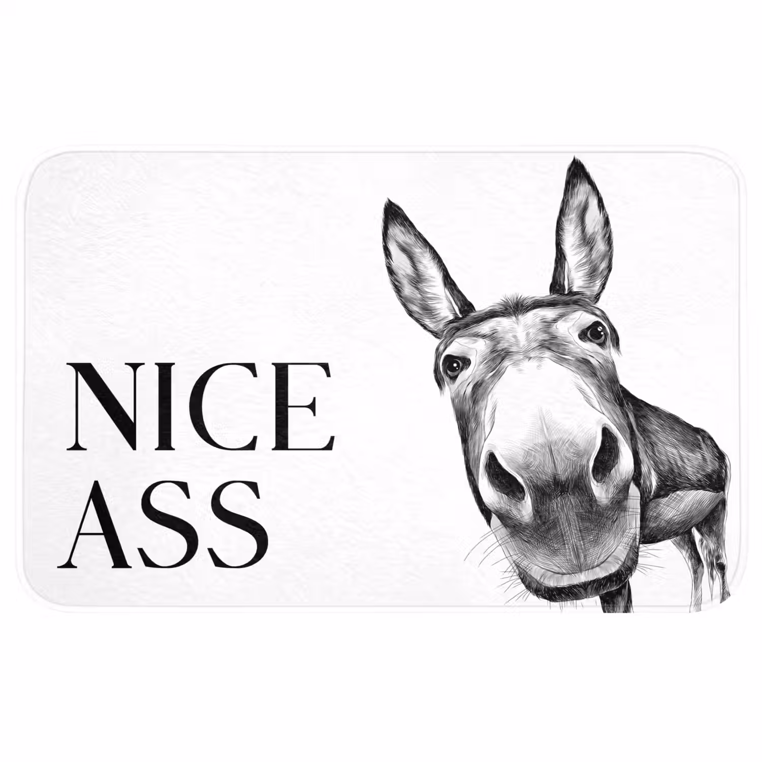 Quote - Ezel - Dieren - Nice ass - Spreuken WCmat middel -3d