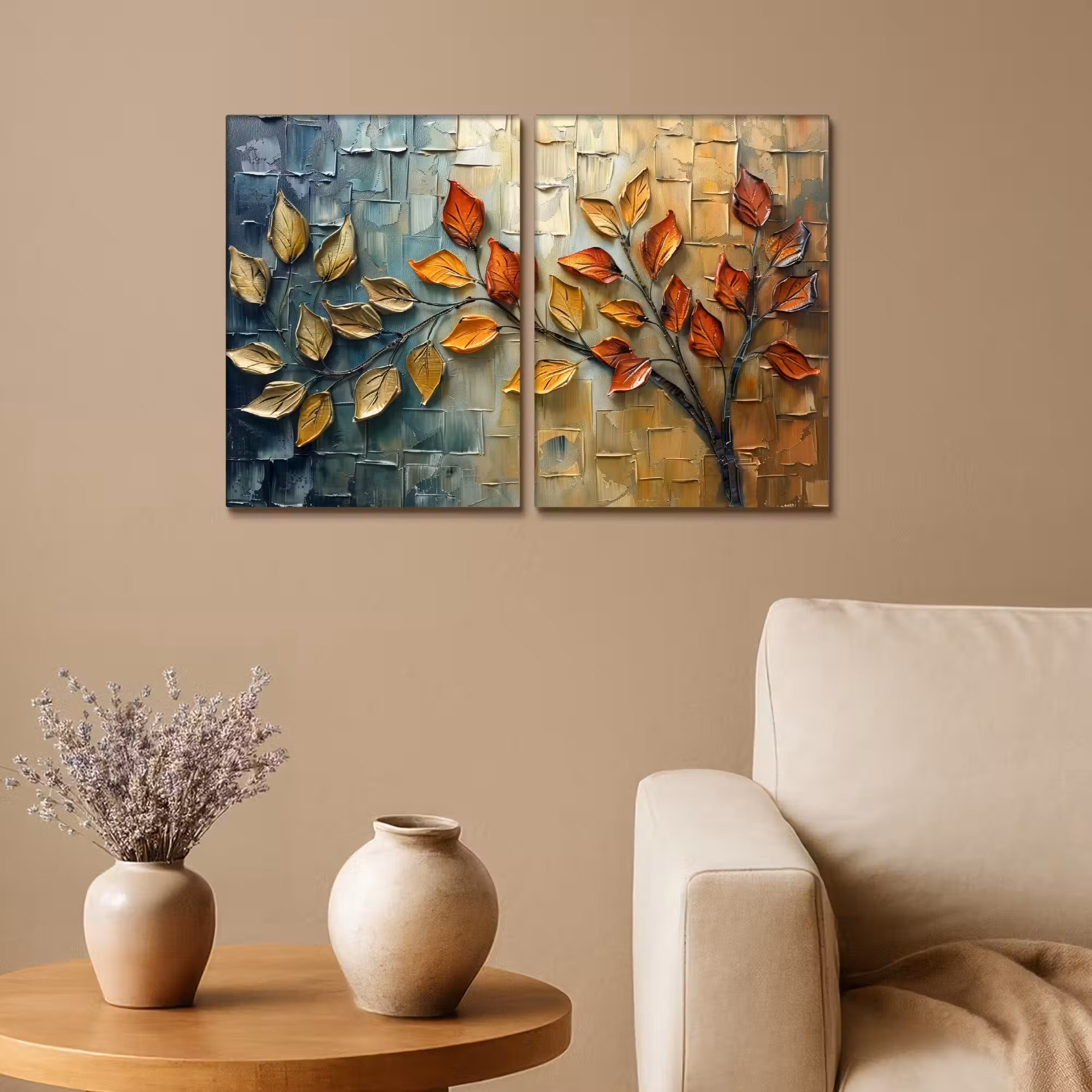 Leinwandbild - 2-teilig - Baum - Blätter - Natur - Farblook