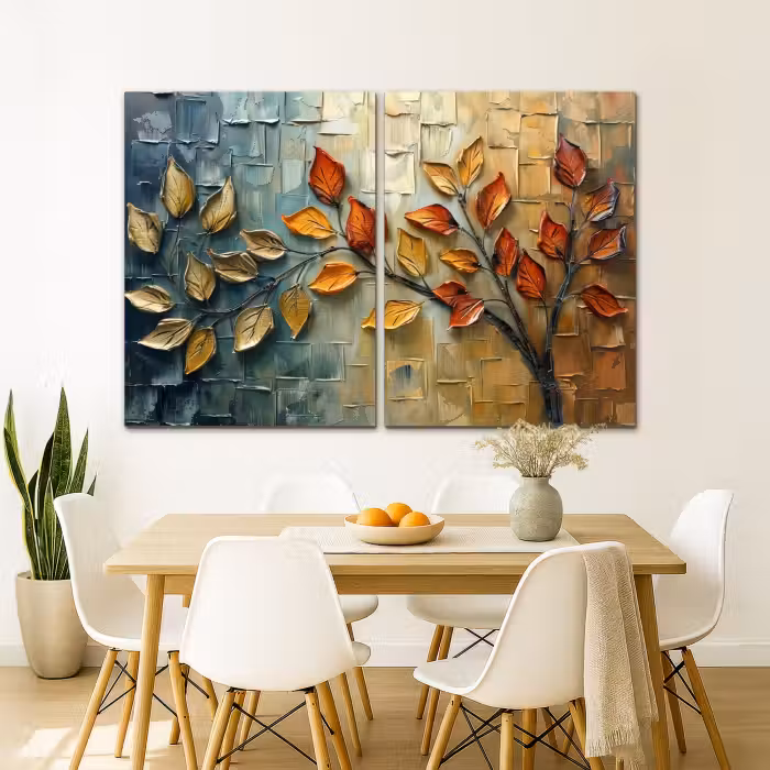Leinwandbild - 2-teilig - Baum - Blätter - Natur - Farblook