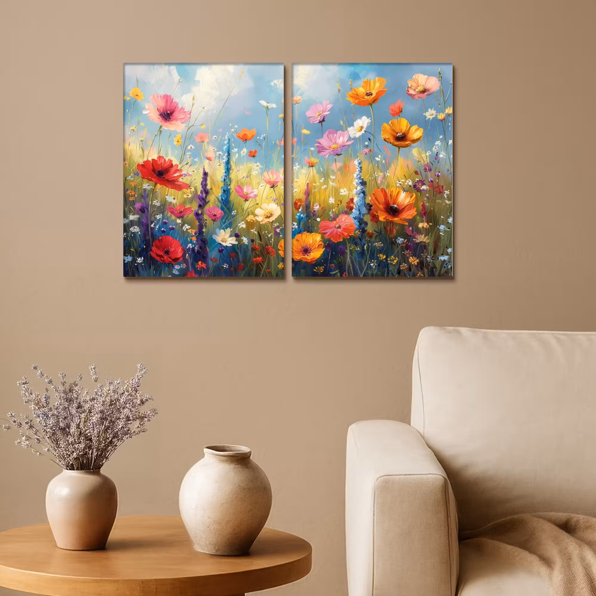 Leinwandbild - 2-teilig - Blumen - Frühling - Farbenfroh - Sommerlich