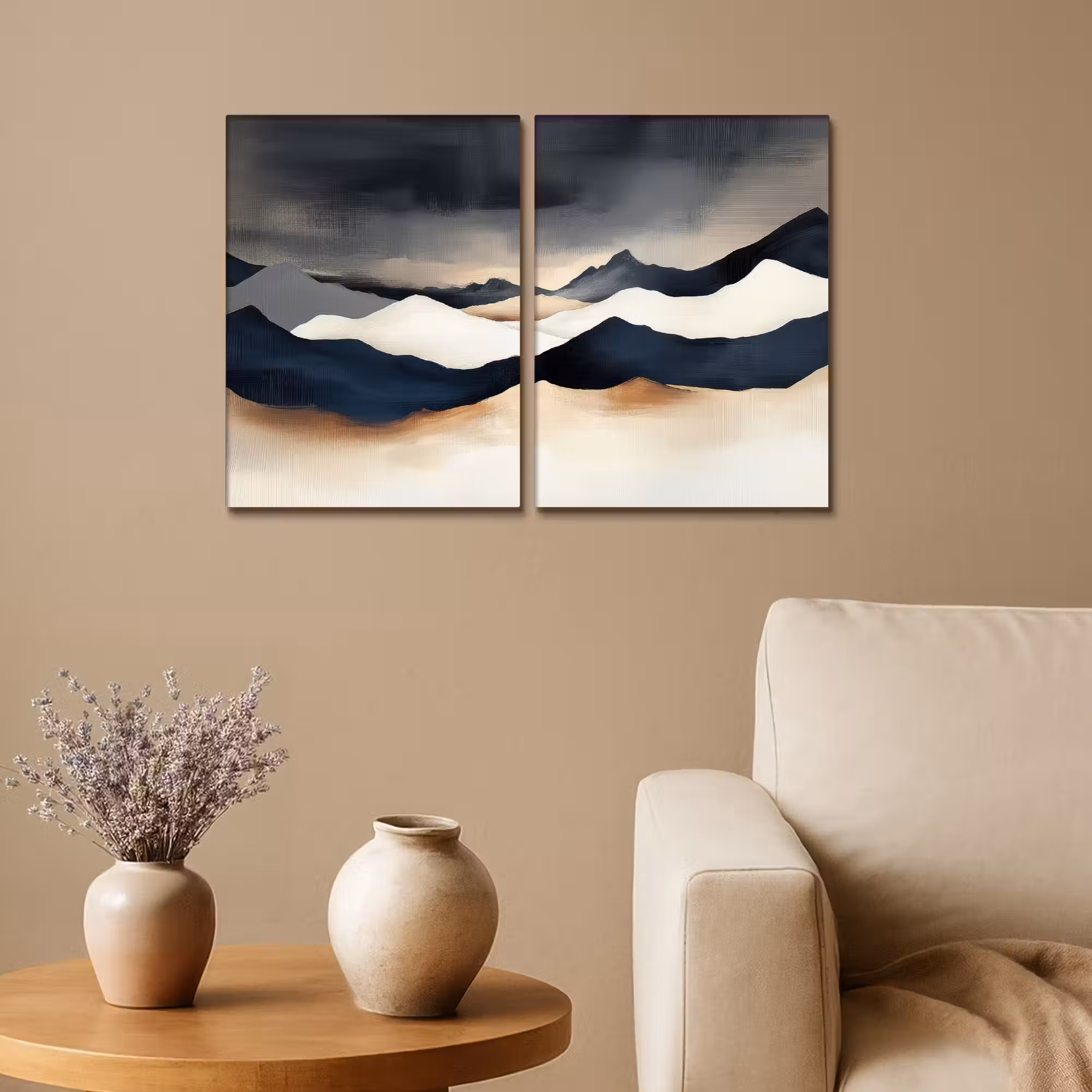 Leinwandbild - 2-teilig - Landschaft - Abstrakt - Modern