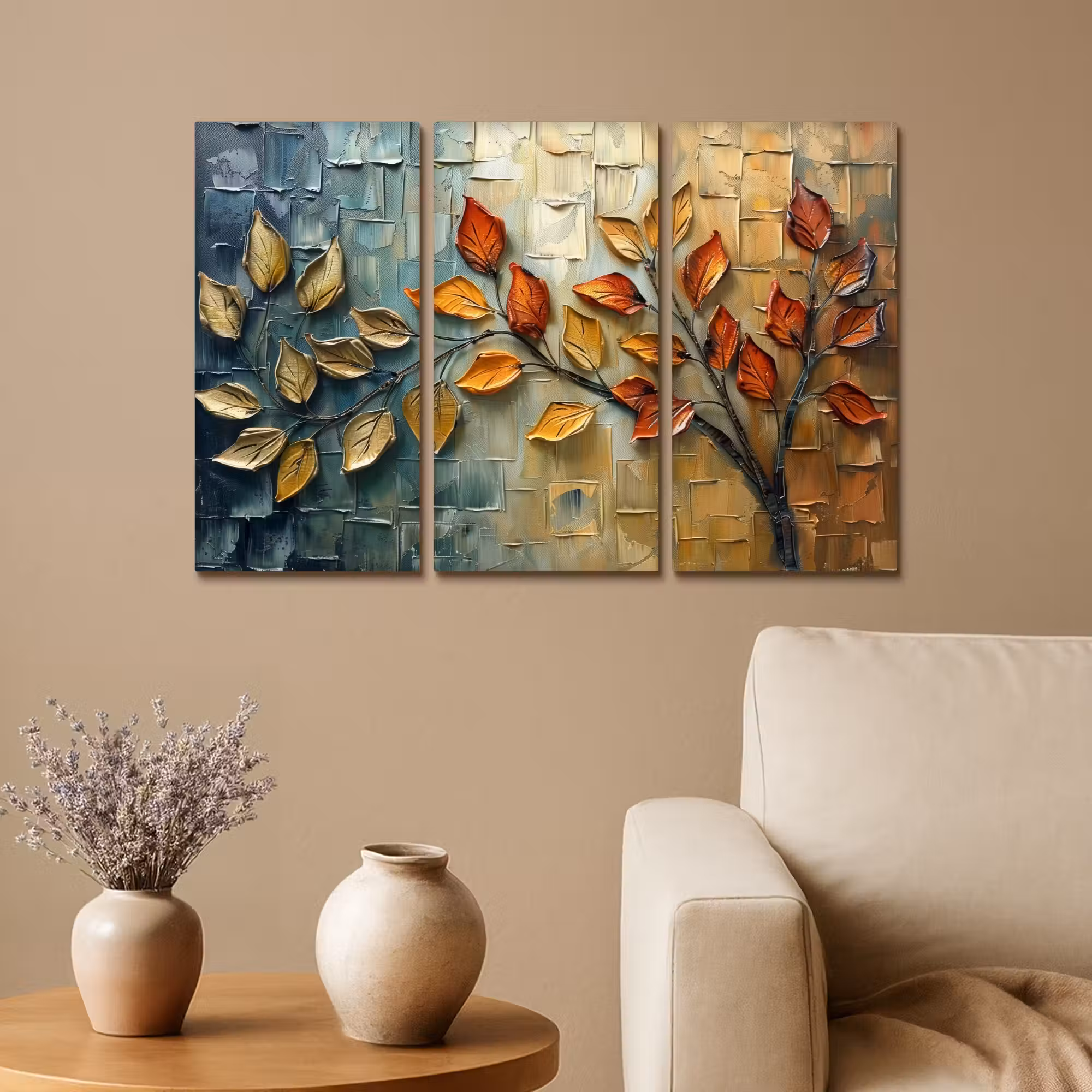 Leinwandbild - 3-teilig - Baum - Blätter - Natur - Farblook