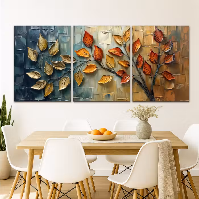 Leinwandbild - 3-teilig - Baum - Blätter - Natur - Farblook