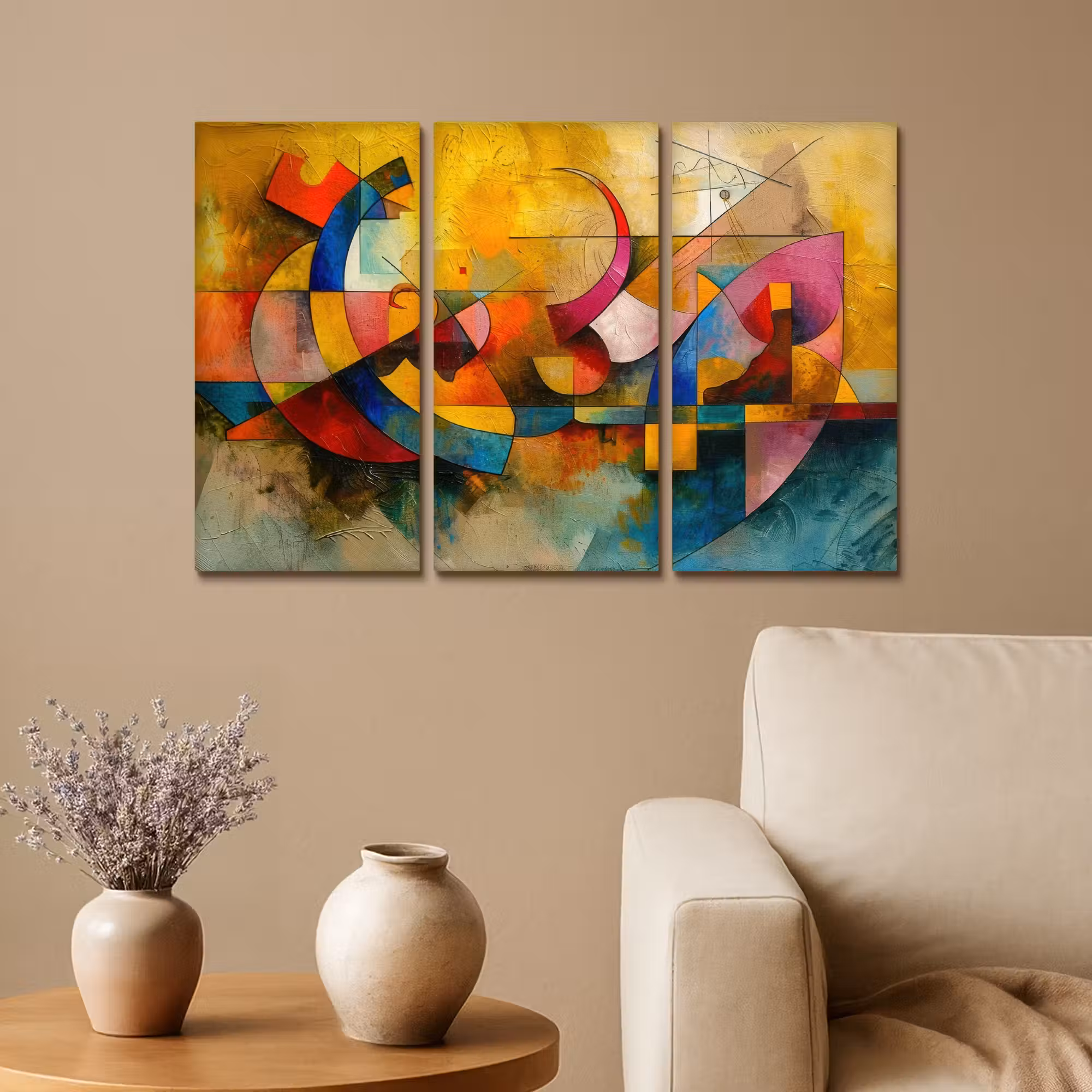Leinwandbild - 3-teilig - Bunt - Geometrisch - Abstrakt