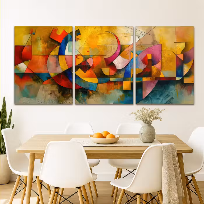 Leinwandbild - 3-teilig - Bunt - Geometrisch - Abstrakt