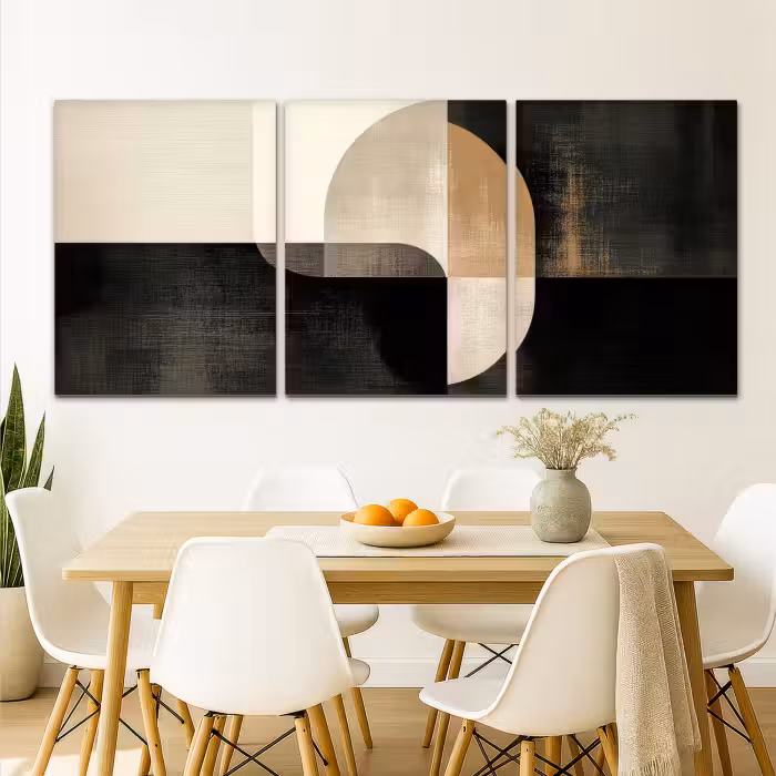 Leinwandbild - 3-teilig - Formen - Abstrakt - Gold