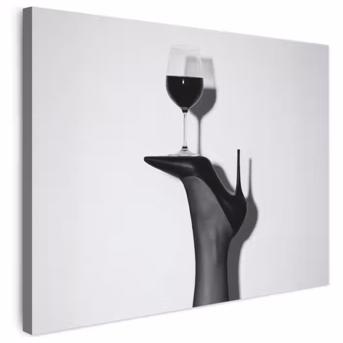 Leinwandbild - Absatz - Wein - Minimalistisch - Schwarz