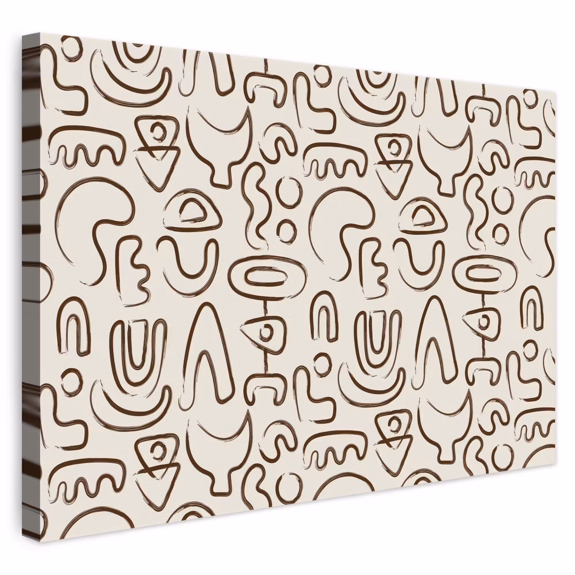 Leinwandbild - Abstrakt - Beige - Muster - Dunkelbraun