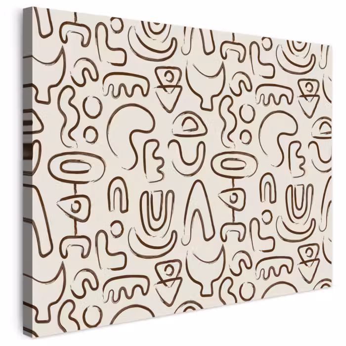 Leinwandbild - Abstrakt - Beige - Muster - Dunkelbraun
