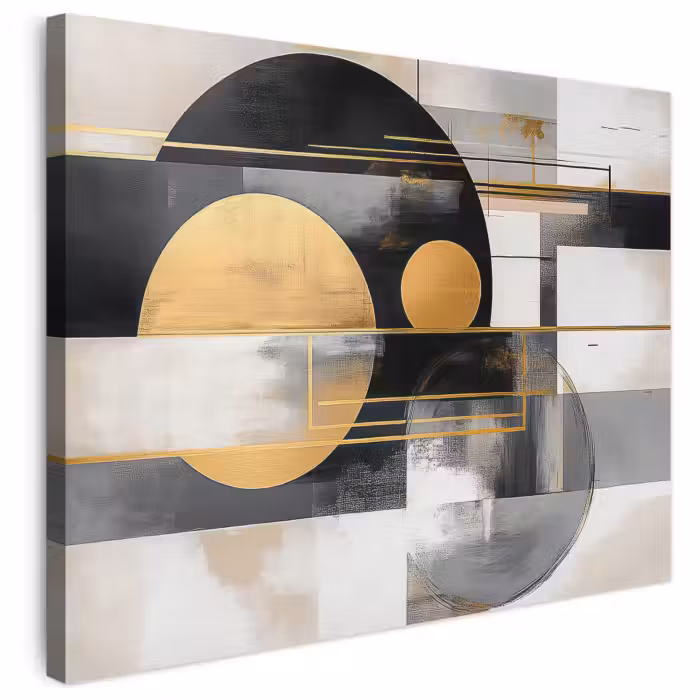 Leinwandbild - Abstrakt - Gold - Silber - Formen - Ästhetisch - Modern