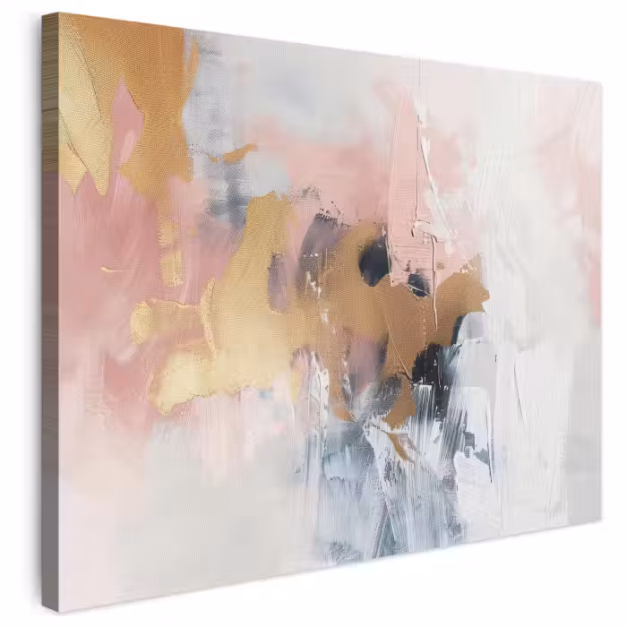 Leinwandbild - Abstrakt - Pastellfarben - Gold - Modern - Ästhetisch