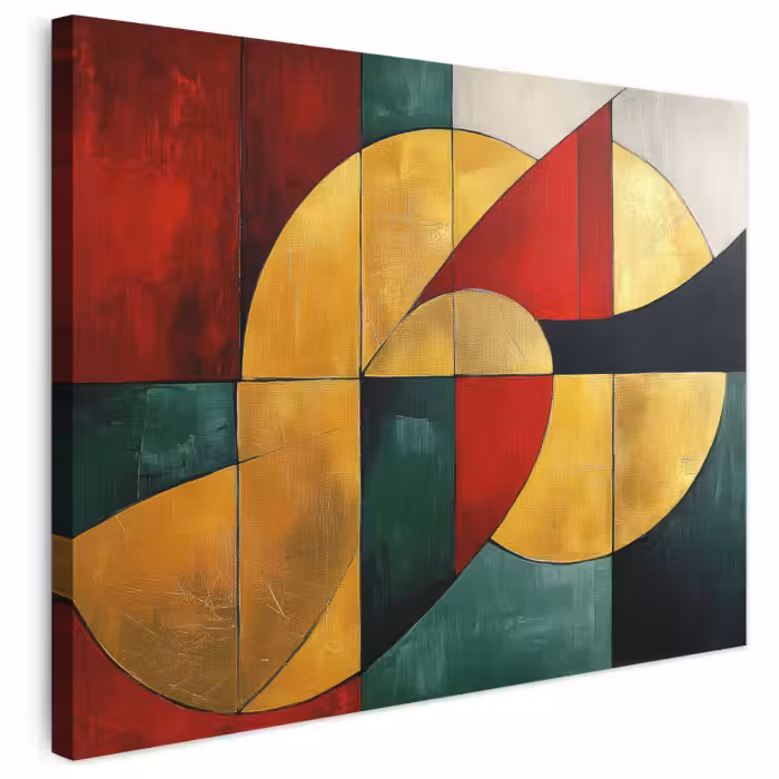 Leinwandbild - Abstrakt - Weihnachten - Gold - Rot - Grün