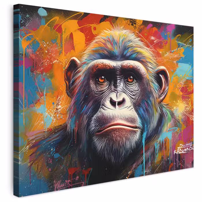 Leinwandbild - Affe - Gorilla - Graffiti - Tiere - Farben