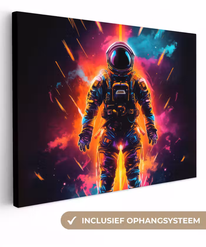 Leinwandbild - Astronaut - Neon - Spiele - Weltraum
