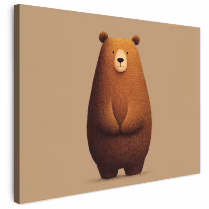 Leinwandbild - Bär - Minimalistisch - Braun
