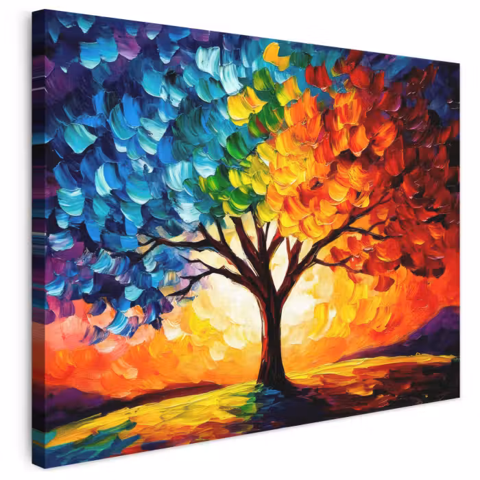 Leinwandbild - Baum - Kunst - Natur - Sonnenuntergang
