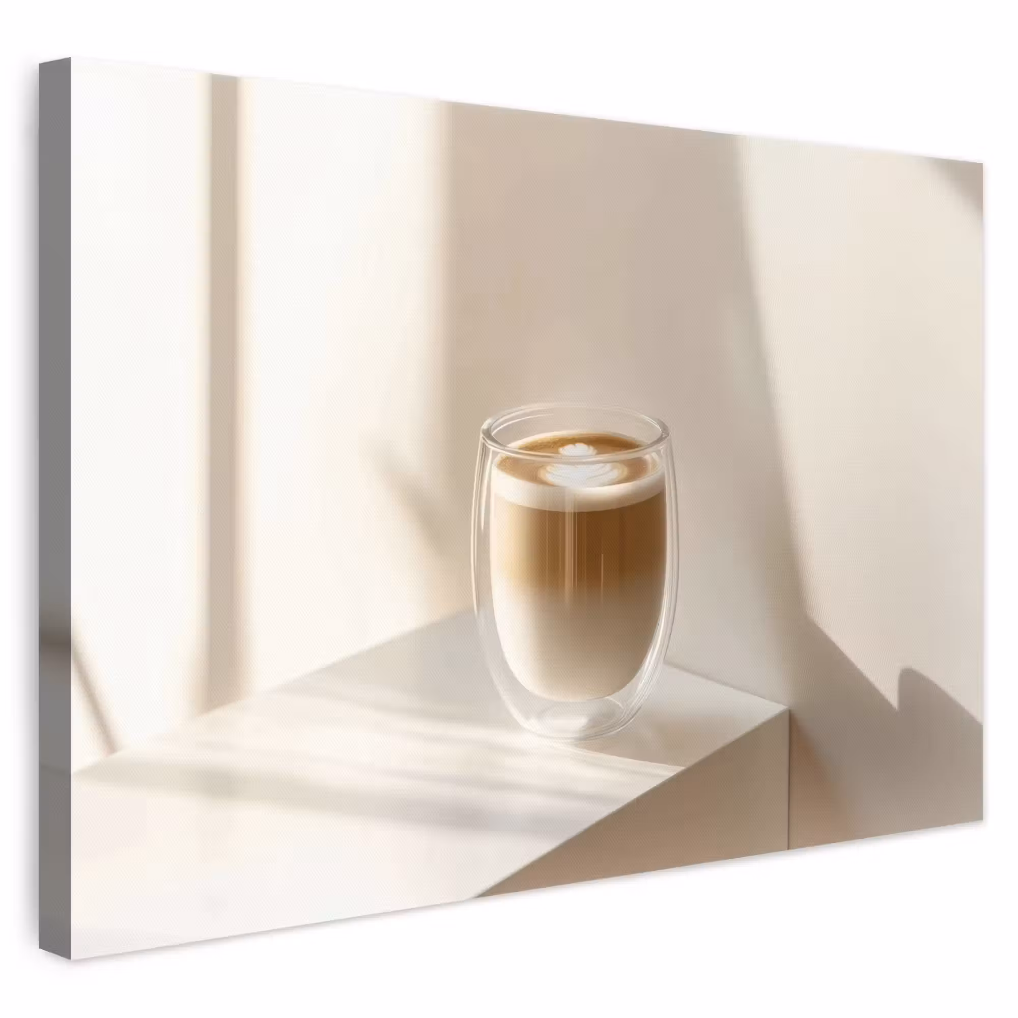 Leinwandbild - Becher - Latte - Minimalistisch - Schatten