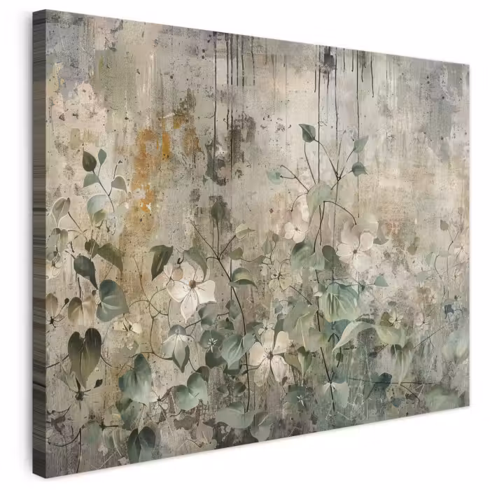 Leinwandbild - Blumen - Blätter - Abstrakt - Modern