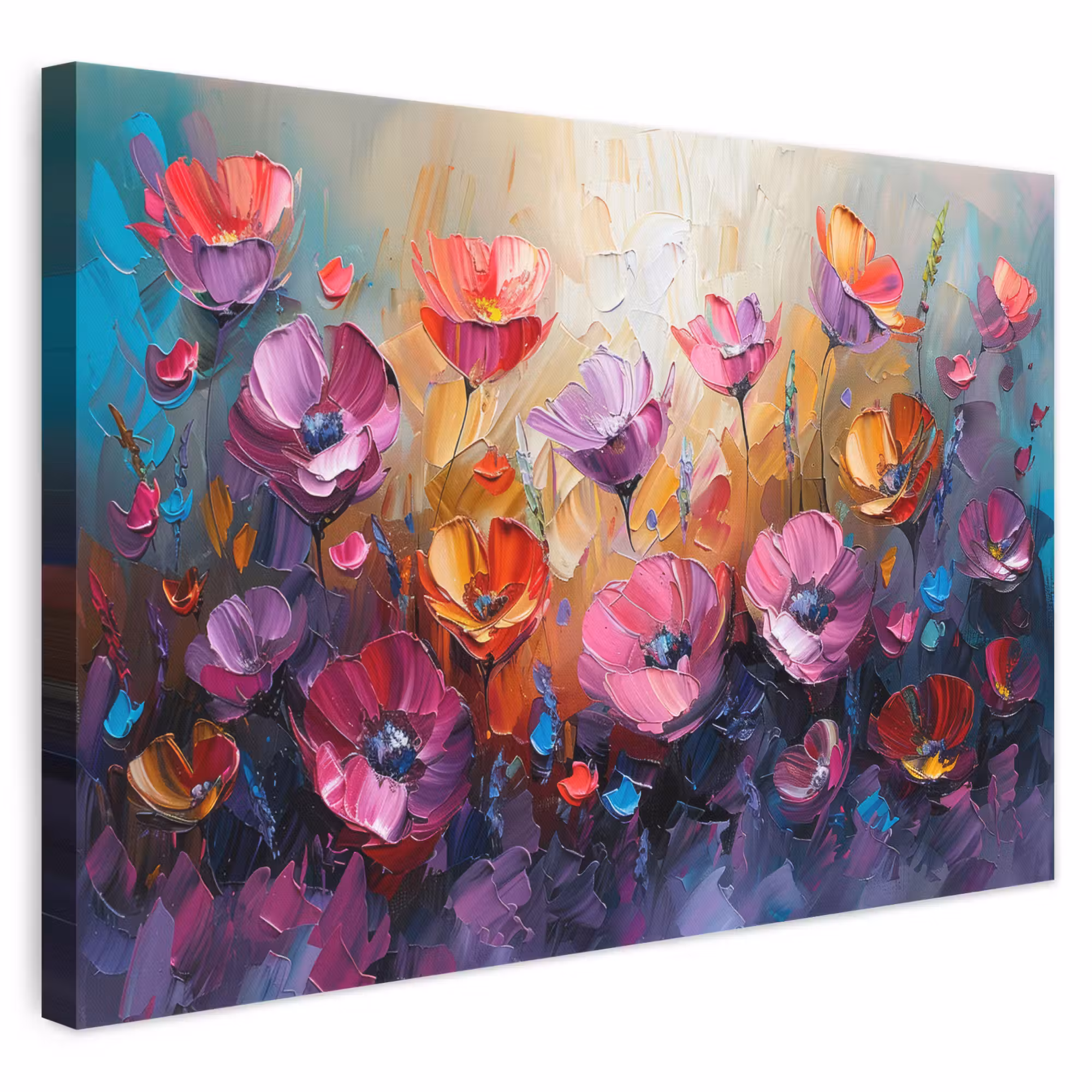 Leinwandbild - Blumen - Botanisch - Kunst - Rosa - Natur