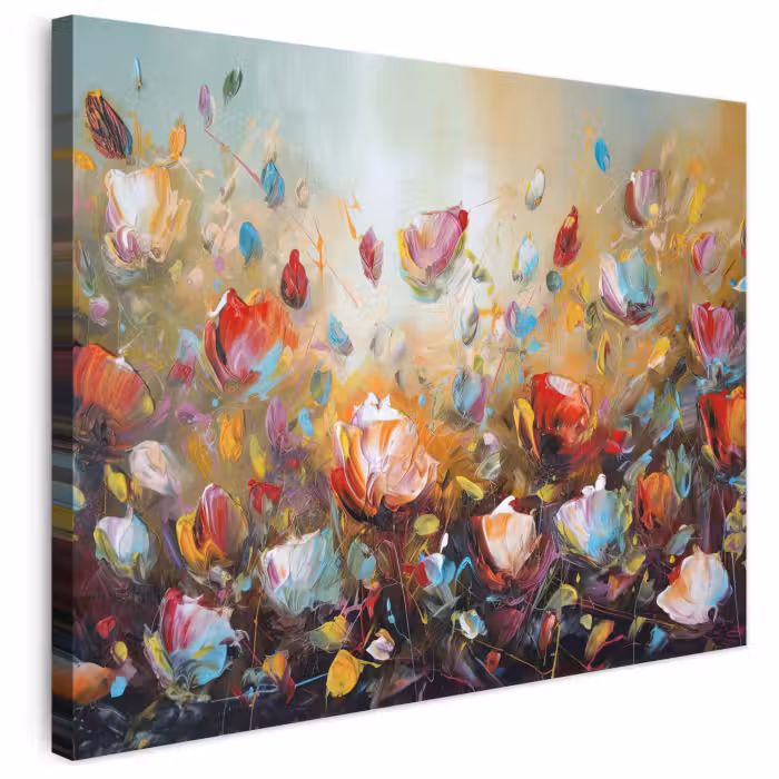 Leinwandbild - Blumen - Kunst - Natur - Ölgemälde