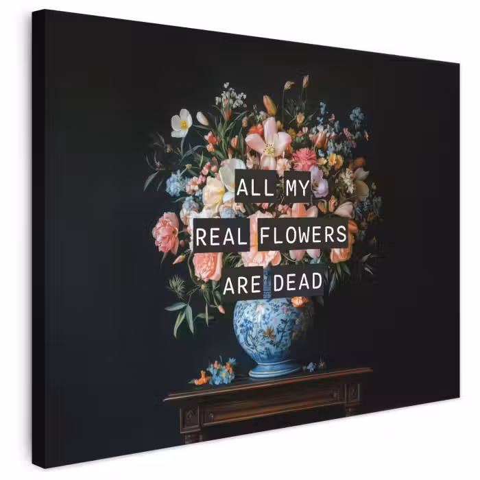 Leinwandbild - Blumen - Kunst - Pastell - Zitate