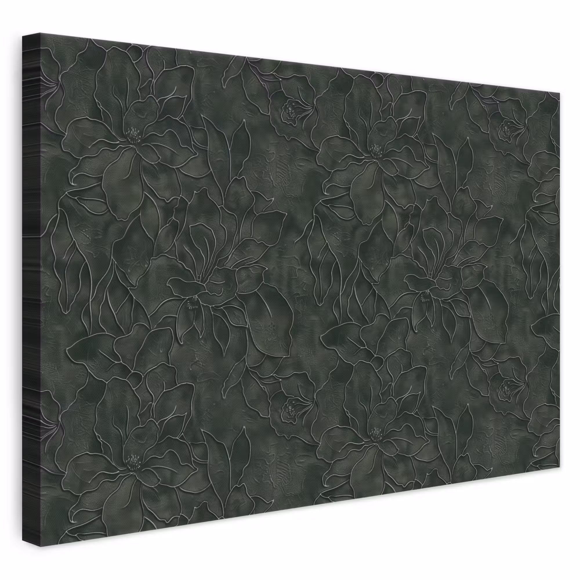 Leinwandbild - Blumen - Linien - Grün