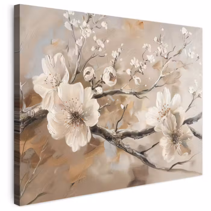 Leinwandbild - Blumen - Natur - Weiß - Blüte - Abstrakt