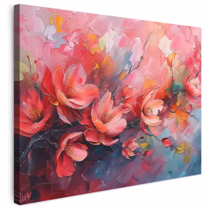 Leinwandbild - Blumen - Rosa - Aquarell - Natur - Kunst