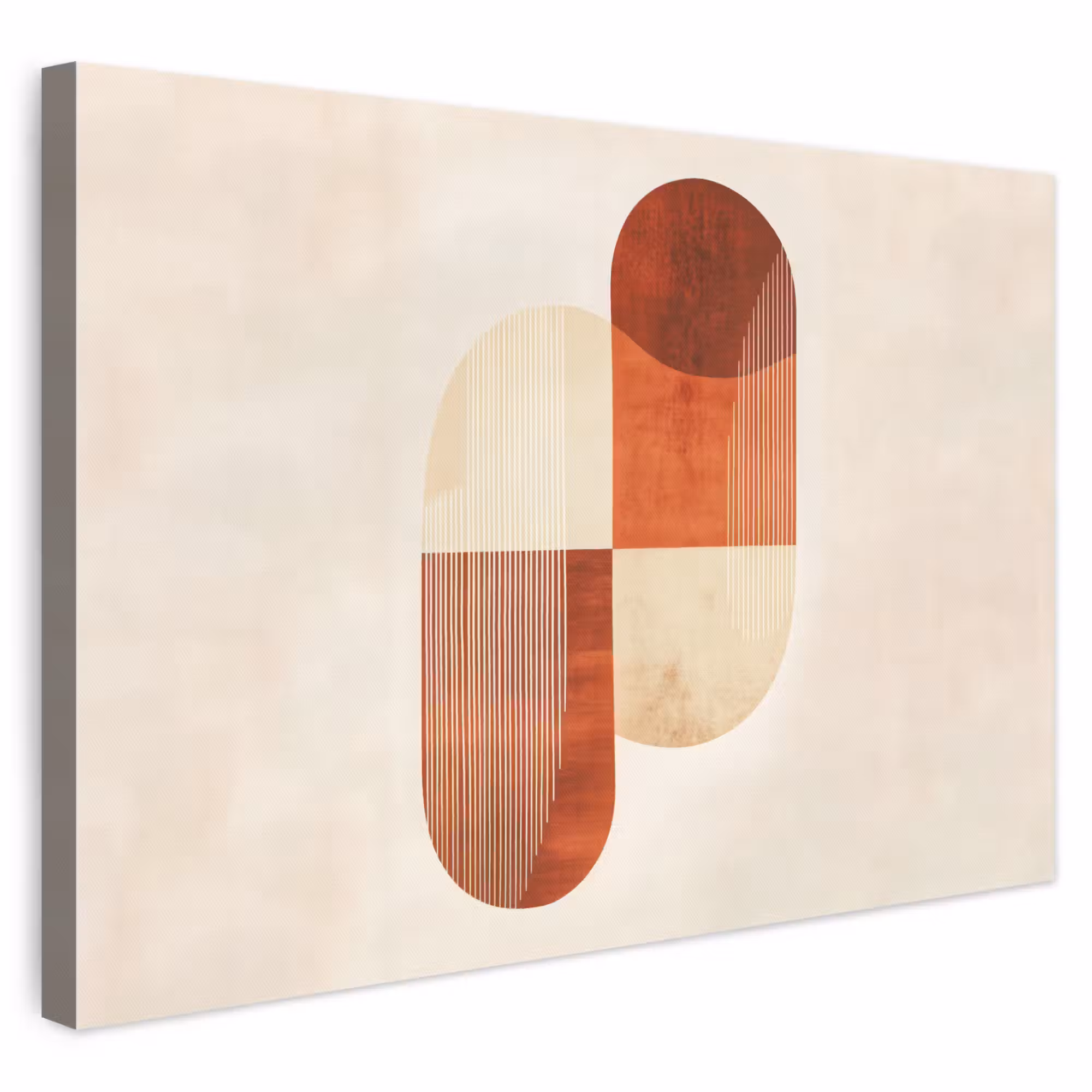 Leinwandbild - Bögen - Beige - Formen