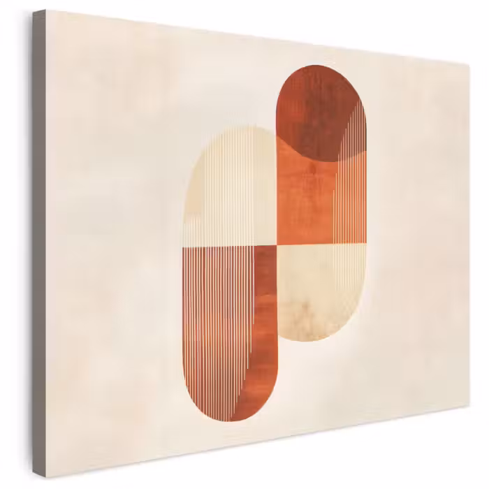 Leinwandbild - Bögen - Beige - Formen