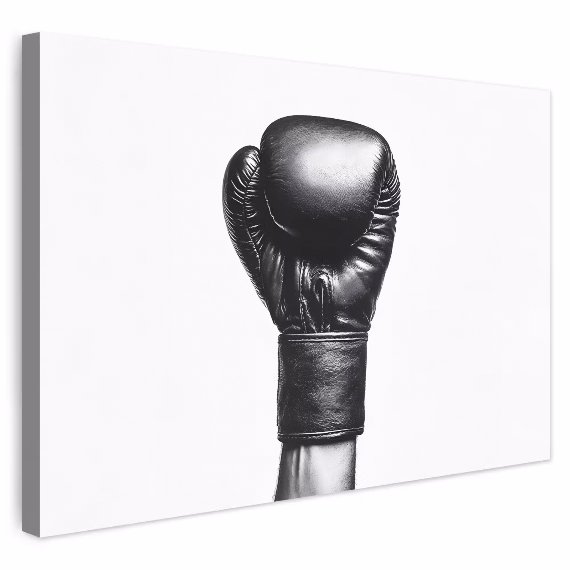 Leinwandbild - Boxhandschuh - Schwarz - Hand