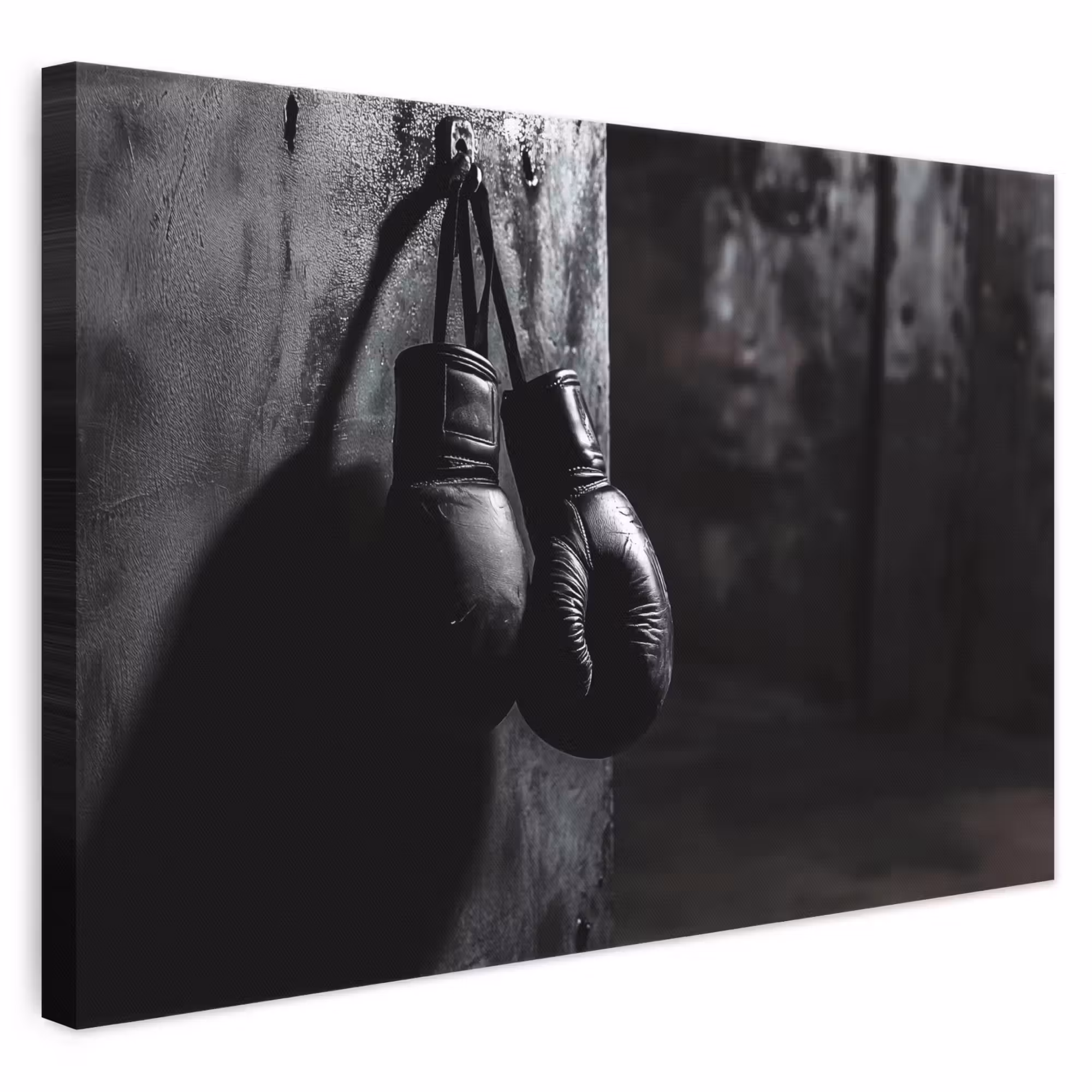 Leinwandbild - Boxhandschuhe - Wand - Dunkel - Schwarz