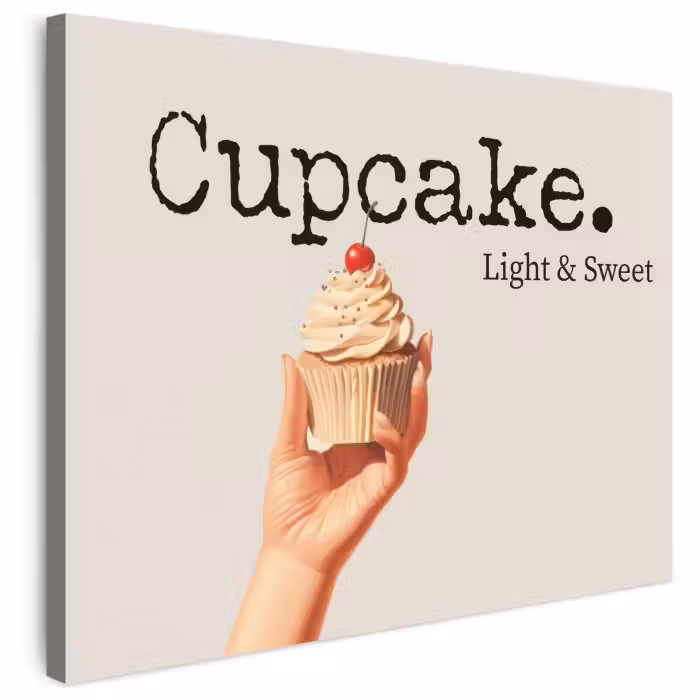 Leinwandbild - Cupcake - Süß - Kirsche