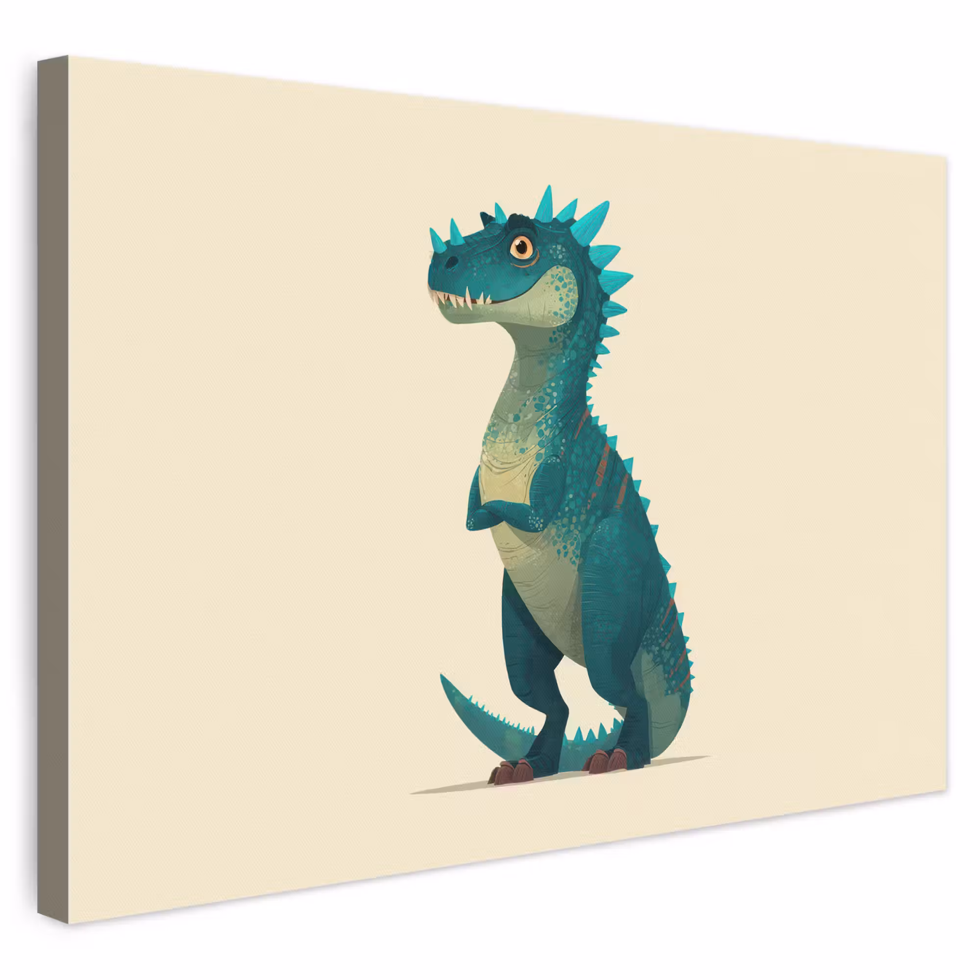 Leinwandbild - Dinosaurier - Türkis - Stacheln