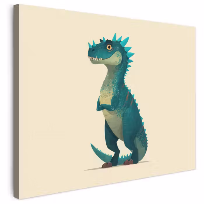 Leinwandbild - Dinosaurier - Türkis - Stacheln