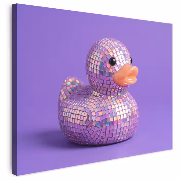 Leinwandbild - Disco - Ente - Lila