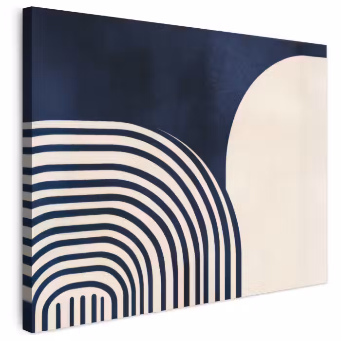 Leinwandbild - Dunkelblau - Abstrakt - Linien