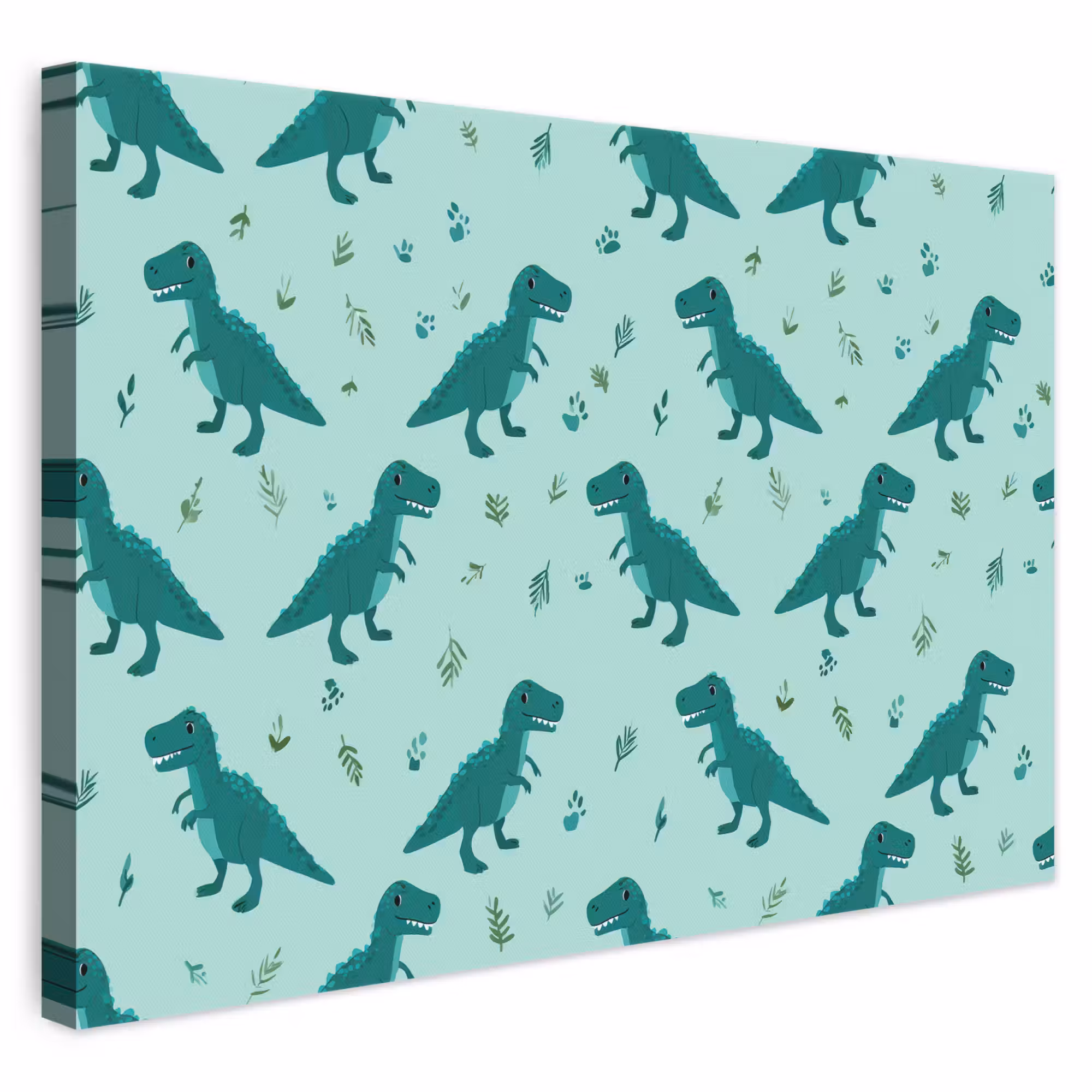 Leinwandbild - Dunkelgrün - Dinosaurier - Drucke - Blätter