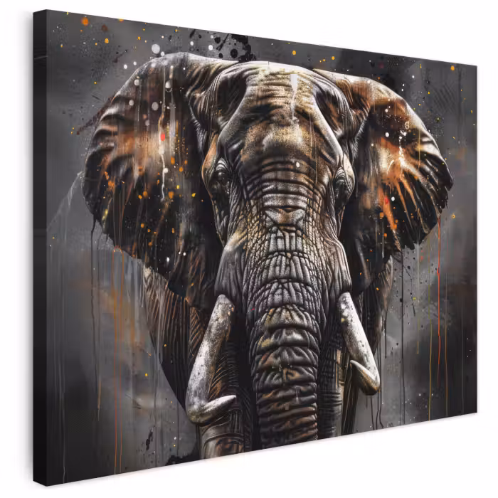 Leinwandbild - Elefant - Aquarell - Wildtiere - Luxus