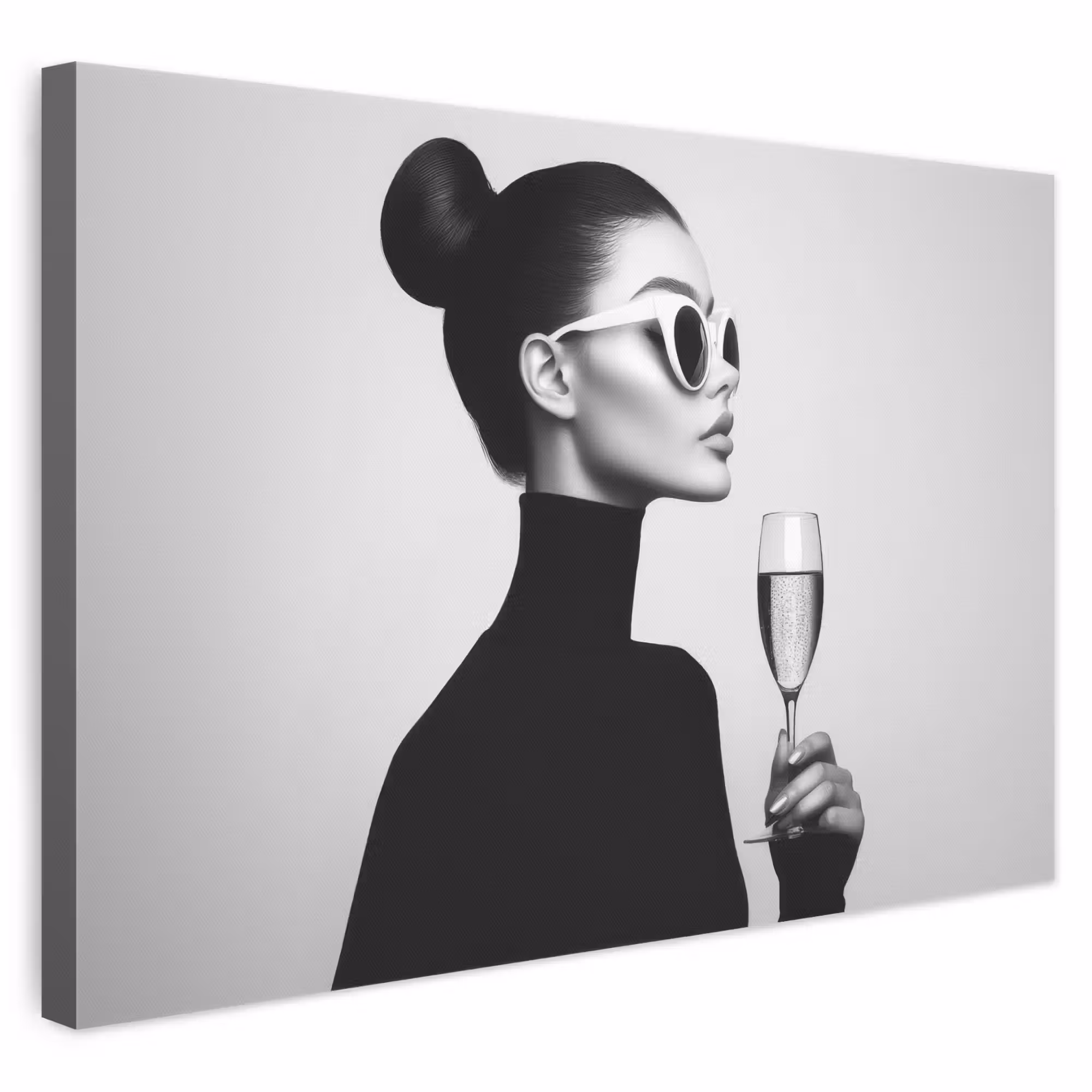 Leinwandbild - Frau - Champagner - Modern